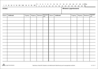 RNK Verlag Lager-Kontrollkarte, DIN A5 quer, weiß