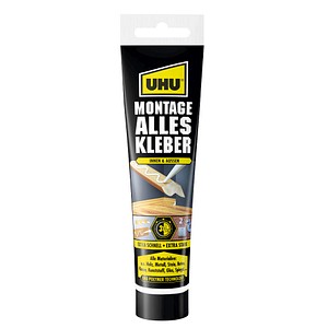 UHU Montage Alleskleber, lösemittelfrei, 165 g Tube, weiß