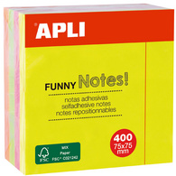 APLI Haftnotiz-Würfel "FUNNY Notes!", 75 x 75 mm, sortiert