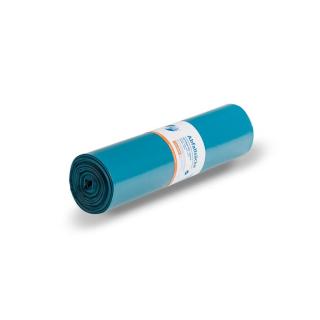 Müllsack  120 Liter, 55 µ, LDPE  blau, 700 x 1100 mm | 25 Stück/Rolle Recycling Material LDPE, Flachsack, Premium Plus