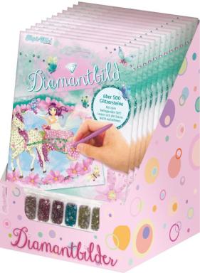 Diamantbilder im Display, Einhorn & Elfe