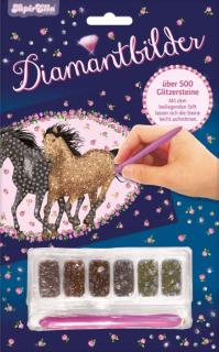 Diamantbilder im Display, Pferde