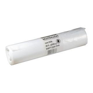 Müllbeutel  30 Liter, 10 µ, HDPE weiß, 540 x 530 mm | 100 Stück/Rolle 1 A Material HDPE, Flachsack