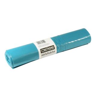 Müllsack  120 Liter, Typ 60, LDPE blau, 700 x 1100 mm | 25 Stück/Rolle  Recycling Material LDPE, Flachsack