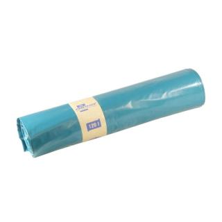 Müllsack 120 Liter, 60 µ, Premium LDPE blau, 700 x 1100 | 15 Stück/Rolle Abfallsäcke aus Recycling-LDPE, Polyethylen, Zertifizierung Blauer Engel