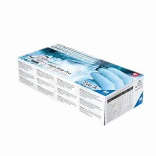 Einweghandschuhe Nitril puderfrei, blau, 30 cm lang, "SOLID SAFETY HIGH RISK PRO" 50 Stück/Box | Größe M Nitril-Chemikalien Schutzhandschuhe, AQL 0,65, ISO 374-1/Typ A, PSA-Kategorie III, EN 420, EN 388, kein Medizinprodukt