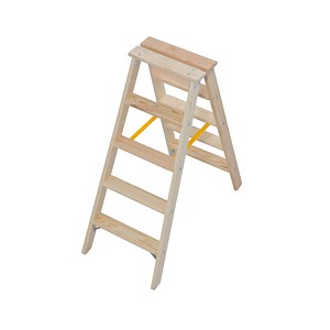 KRAUSE Stehleiter Stabilo natur 2x 5 Stufen, H: 120,0 cm
