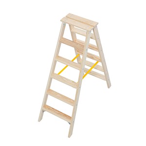 KRAUSE Stehleiter Stabilo natur 2x 6 Stufen, H: 140,0 cm