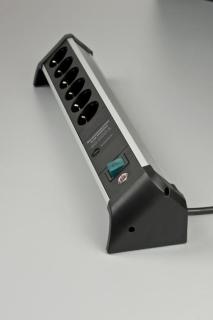brennenstuhl Alu-Office-Line 6-fach Steckdosenleiste mit Überspannungsschutz 3,0 m schwarz