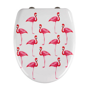 WENKO WC-Sitz mit Absenkautomatik Flamingo weiß