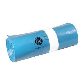 Müllsack   70 Liter, 61 µ, Typ 80, LDPE - Regenerat blau, 575 x 1000 mm | 25 Stück/Rolle Zertifizierung Blauer Engel