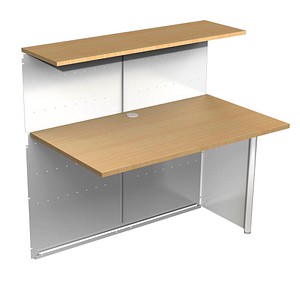 kerkmann Anbautheke Genua, gerade, alusilber/buche