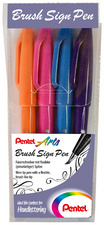 PentelArts Faserschreiber Brush Sig n Pen, 4er Etui, Colour (67006756)