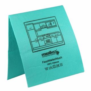 Feuchtwischtuch mit Piktogrammen 35 x 40 cm, 10 Stück/Pack | grün mit antibakterieller Ausrüstung, grün - Küche