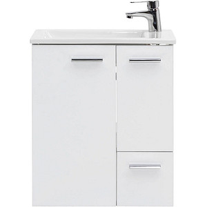 MÖBELPARTNER Waschbecken mit Unterschrank Matteo kreideweiß 50,0 x 25,0 x 60,0 cm
