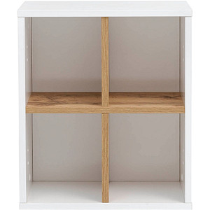 MÖBELPARTNER Hängeregal Padua weiß glanz, eiche landhaus 40,5 x 20,5 x 48,3 cm