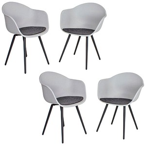 4 Garden Pleasure Gartenstühle Zara grau