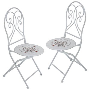 2 Garden Pleasure Gartenstühle BAYO weiß