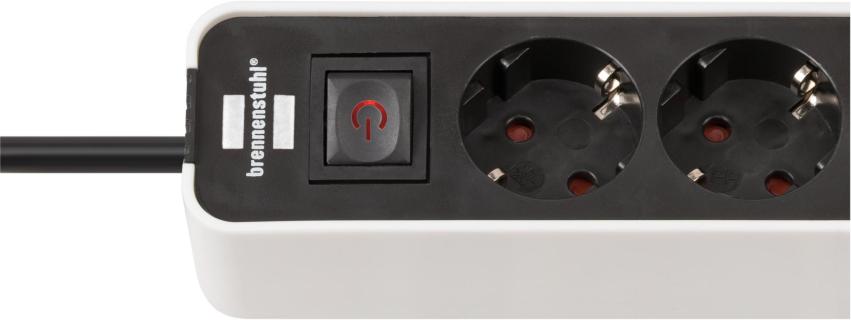 brennenstuhl Ecolor USB-C 4-fach Steckdosenleiste mit Schalter 1,5 m weiß mit USB-Buchse