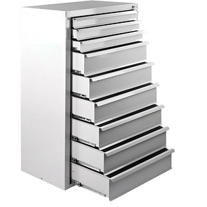 ADB MAMMUT Schubladenschrank lichtgrau 9 Schubladen 70,0 x 43,5 x 120,0 cm