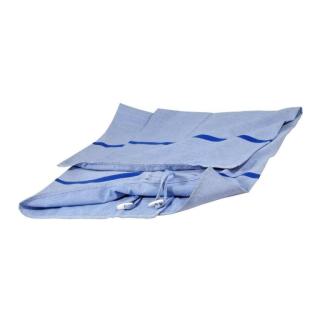Wäschesack mit Knebelverschluss für 12 kg mit farbigem Streifen | blau Wäschetransportsack/Wickelsack