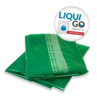 Wäschesack aus LDPE "Liqui Go Professional", 700 x 1000 mm | grün mit wasserlöslichem Zugband