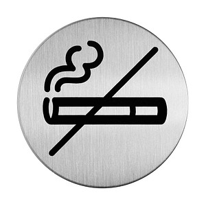 DURABLE Pictogramm "Rauchen-Nein", Durchmesser: 83 mm, silber, selbstklebend, E