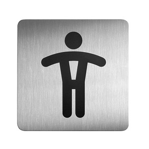 DURABLE Pictogramm PICTO "WC Herren", quadratisch aus hochwertigem Edelstahl, B