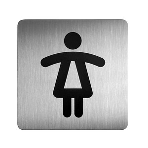 DURABLE Pictogramm PICTO "WC Damen", quadratisch aus hochwertigem Edelstahl, Be