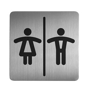 DURABLE Pictogramm PICTO "WC Damen und Herren", quadratisch aus hochwertigem Ed