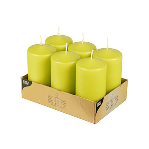 6 PAPSTAR Stumpenkerze kiwi