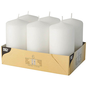 PAPSTAR Stumpenkerze, Durchmesser: 60 mm, weiß