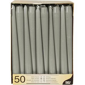 50 PAPSTAR Kerzen grau