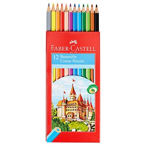 12 FABER-CASTELL CASTLE Buntstifte farbsortiert