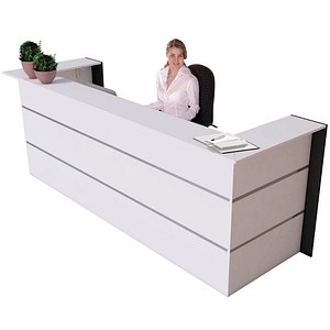 Kerkmann BARI Empfangstheke weiß, anthrazit 300,0 x 95,0 x 108,0 cm