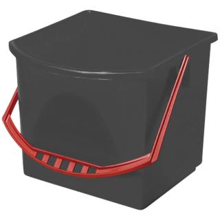 Zubehör/Ersatzteil: Vermop Orbit Eimer, 17 Liter, anthrazit | Henkelfarbe rot für Reinigungswagen Vermop Cascada 2 ( ORBIT)