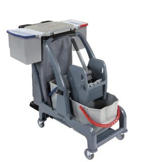 Doppel-Fahrwagen "CombiX XL" Kunststoff | 1 x 25 Liter und 1 x 18 Liter Reinigungswagen