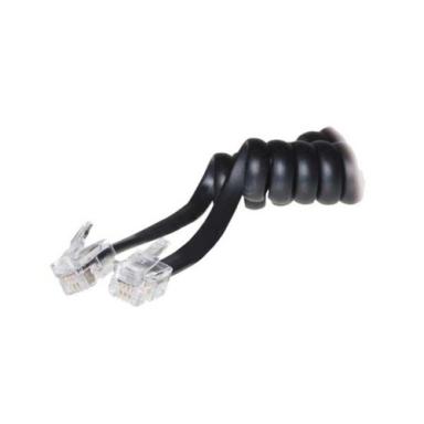 SCONN Hörerkabel gewendelt 4 m Western/Western 4/4 schwarz