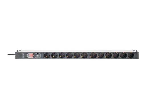 DIGITUS 19" Steckdosenleiste, 12-fach, mit Schalter
