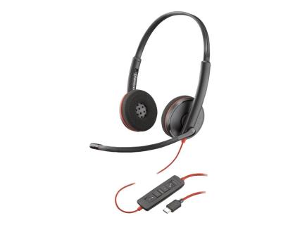 HP Poly Blackwire 3220 Stereo USB-C Headset +USB-C/A Adapter Bulk