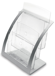 deflecto Prospekthalter Contemporary, DIN A4, silber