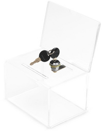 deflecto Aktionsbox, aus Acryl, abschließbar, glasklar