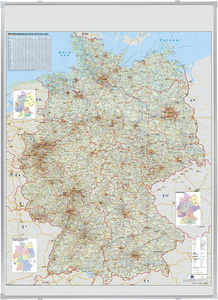 FRANKEN Deutschland Straßenkarte, magnethaftend