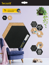 Securit Kreide- & Korktafel SILHOUE TTE Hexagon (70020274)
