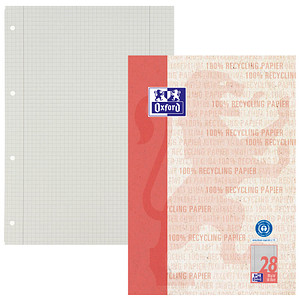 Oxford Schulblock "Recycling", DIN A4, 50 Blatt, Lineatur 28