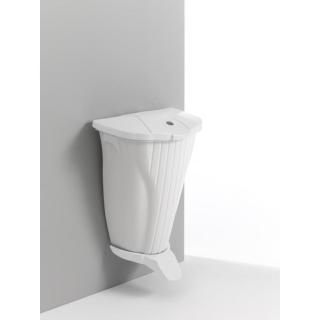 Wall-UP 50 Liter Wandabfalleimer weiß, mit weißem Pedal | mit weißem Deckel 