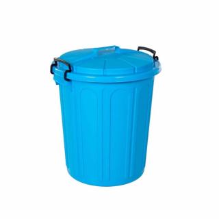 Abfallbehälter, Universalbehälter 23 Liter, mit Deckel und Bügelverschlüssen | blau Uni-Tonne