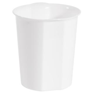 Tischabfallbehälter 1,25 Liter, Kunststoff weiß, offen Höhe 15 cm x Ø 13 cm, ohne Deckel