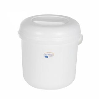 Abfalleimer, Deckeleimer 10 Liter mit Kunststoffbügel | weiß