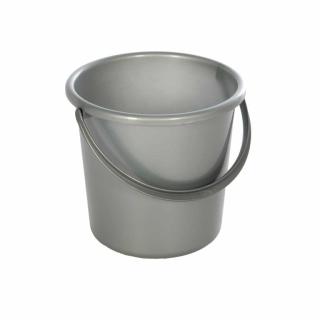 Eimer rund 10 Liter, Universaleimer mit Kunststoffhenkel | Farben: silber